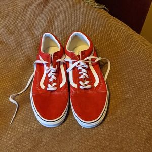 Red Vans Low Cut Skater Shoes